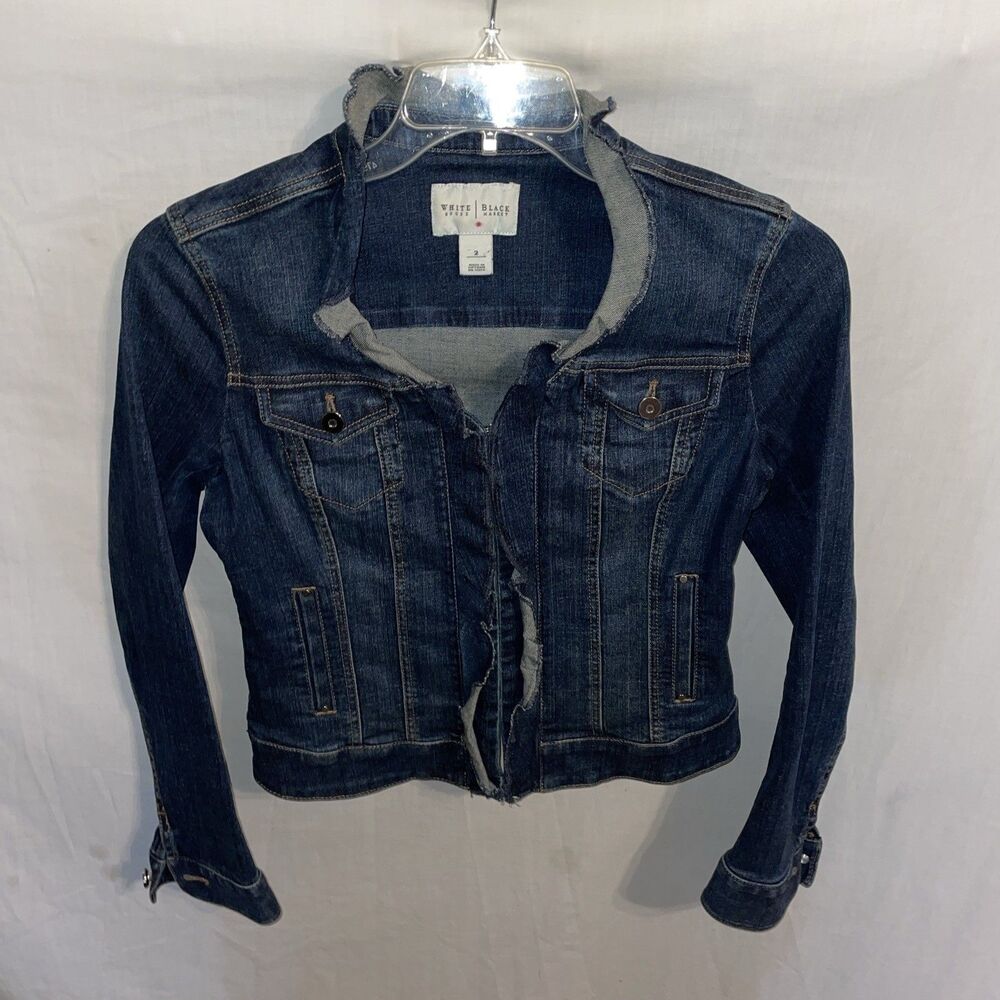 WHBM Women’s Denim Jacket Size 2 Blue Outdoors Going Out Party